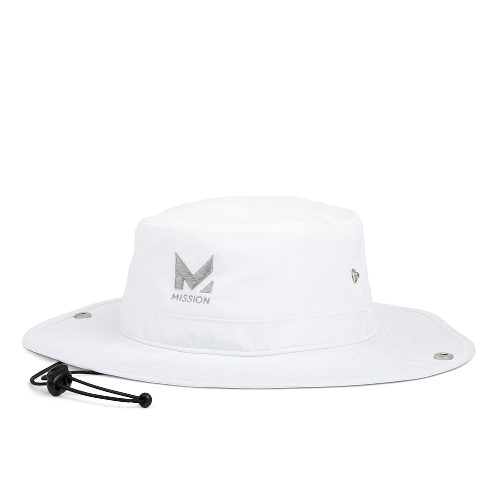 Cooling Bucket Hat Wide Brim Hats MISSION White One Size