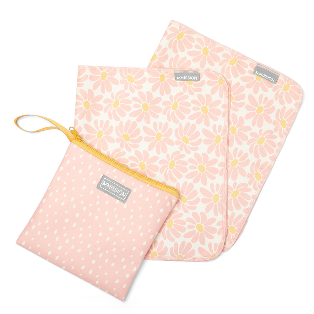 Cool Anywhere Towels 2-Pack Anywhere Towel MISSION Drive me Daisy Coral Cloud One Size