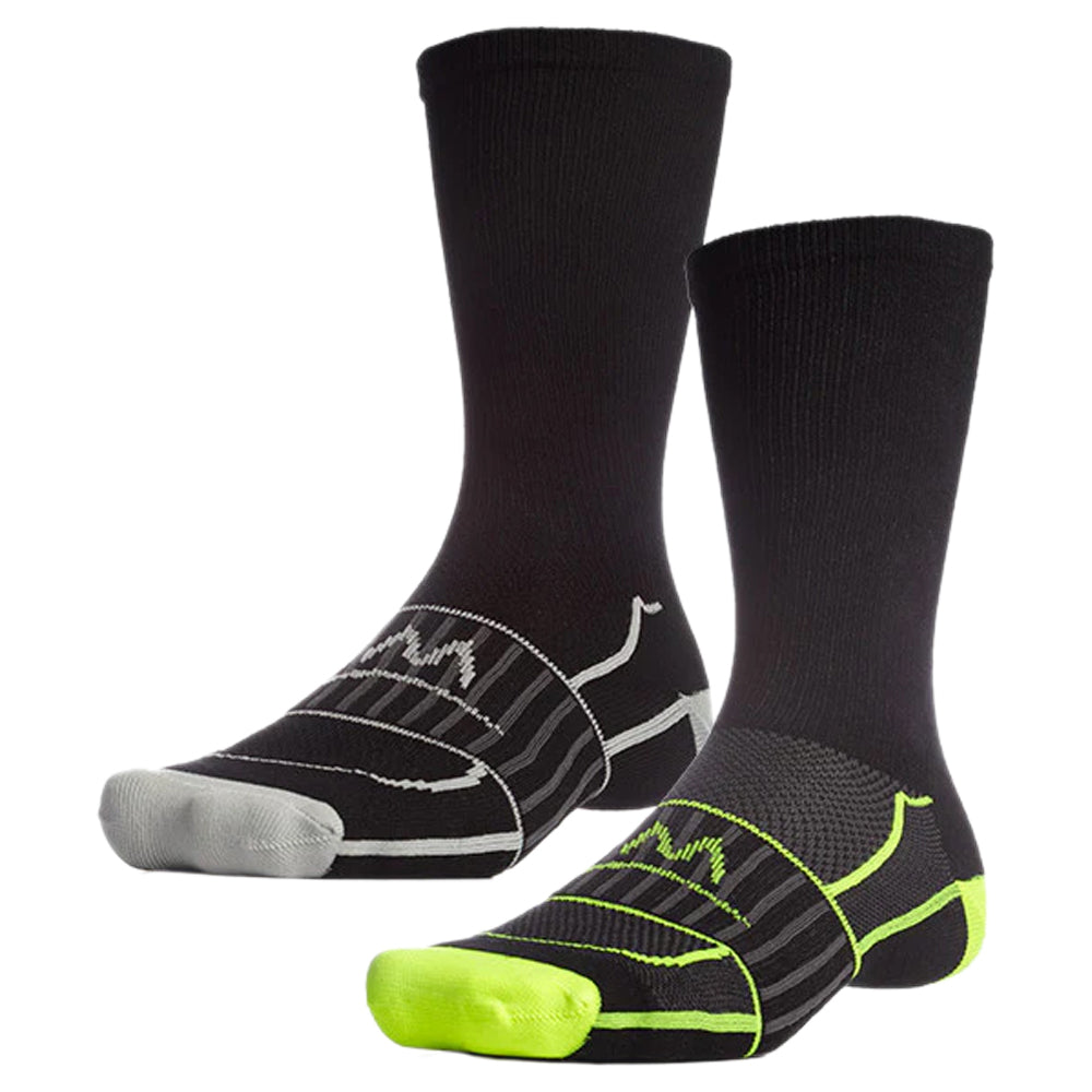 VaporActive Performance Crew Socks 2-Pack | Hi Vis Green / Black Socks MISSION Hi Vis Green/Black M (6-8.5)