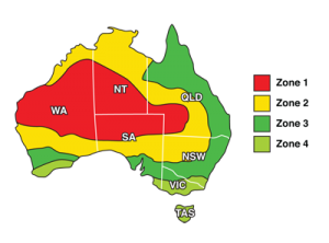 Solar PV REC zones in Australia