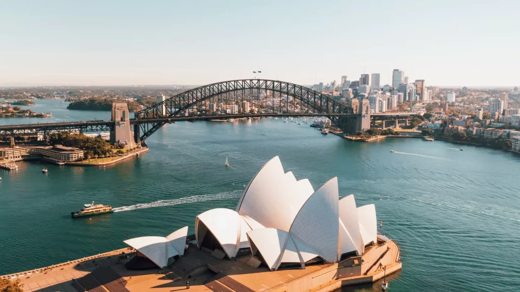 Sydney harbor view from the sky